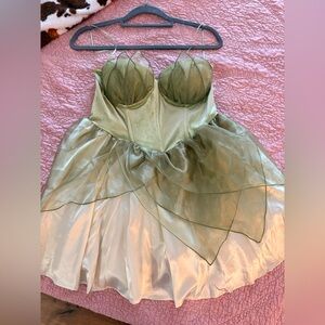 Dolls Kill Green Princess Halloween Costume with Tiara